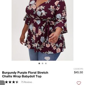 Torrid Babydoll front tie tunic